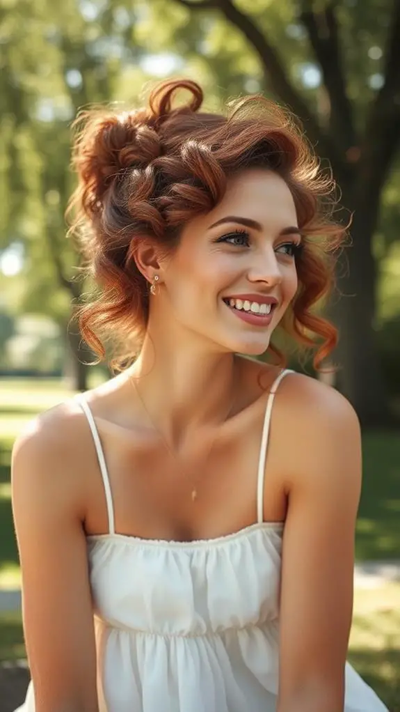 curly hair updo style