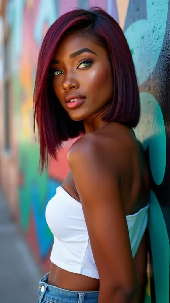 stylish asymmetrical bob cut