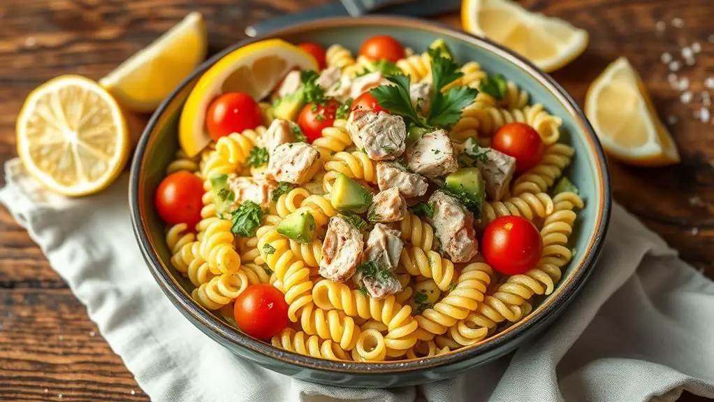 avocado tuna pasta delight