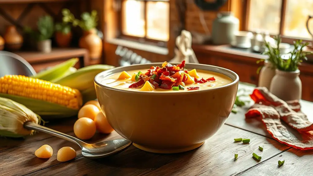 bacon infused corn chowder