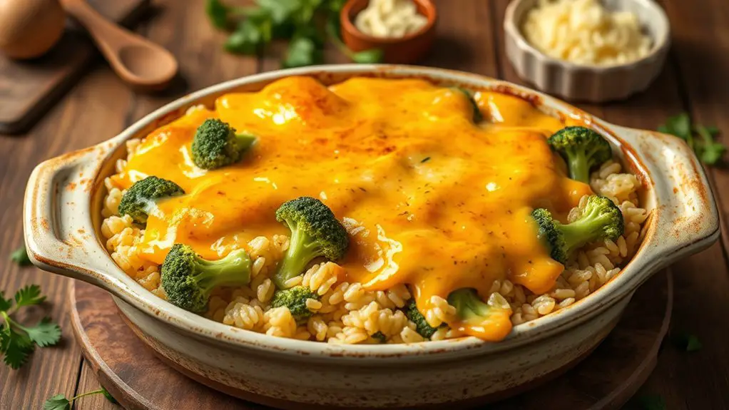 cheesy broccoli rice bake