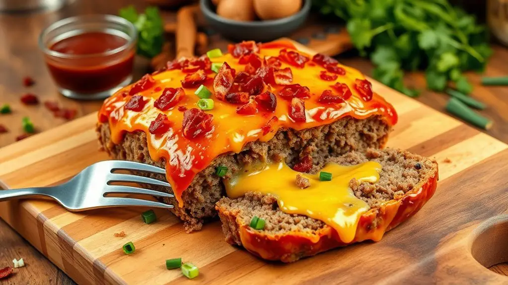 cheesy meatloaf with toppings