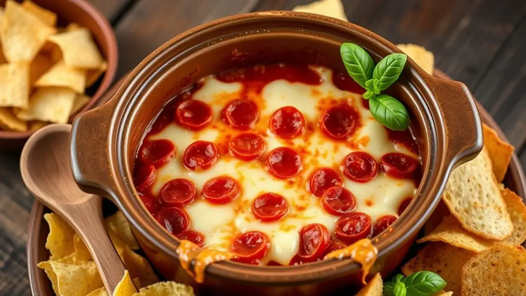 cheesy slow cooker pizza dip