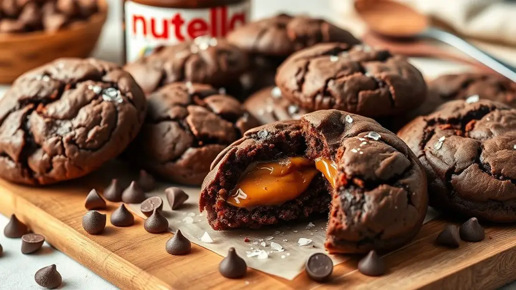 chocolate cookies with nutella