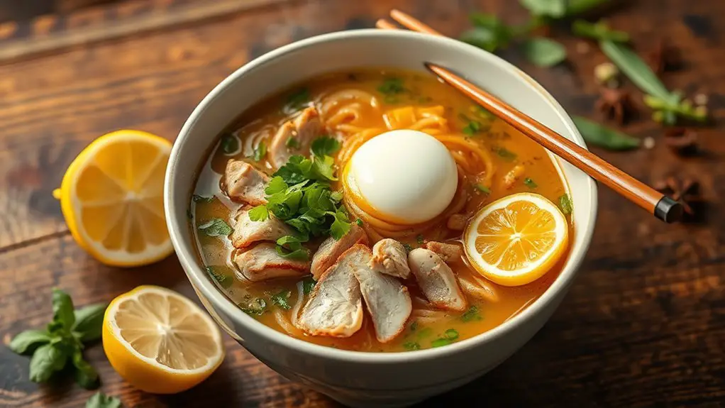 citrusy chicken noodle soup