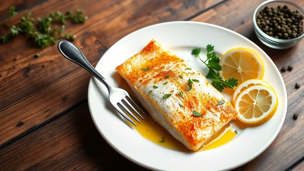 citrusy pan fried sole dish