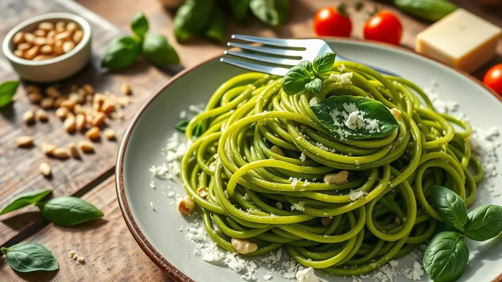 creamy basil pasta dish