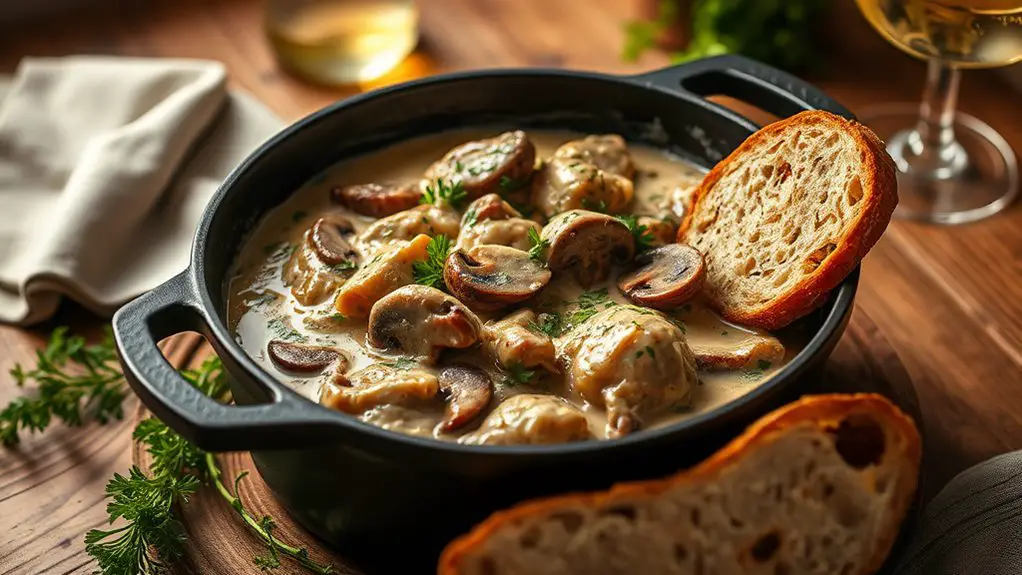 creamy chicken mushroom dish