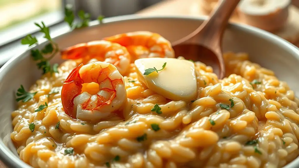 creamy garlic shrimp risotto