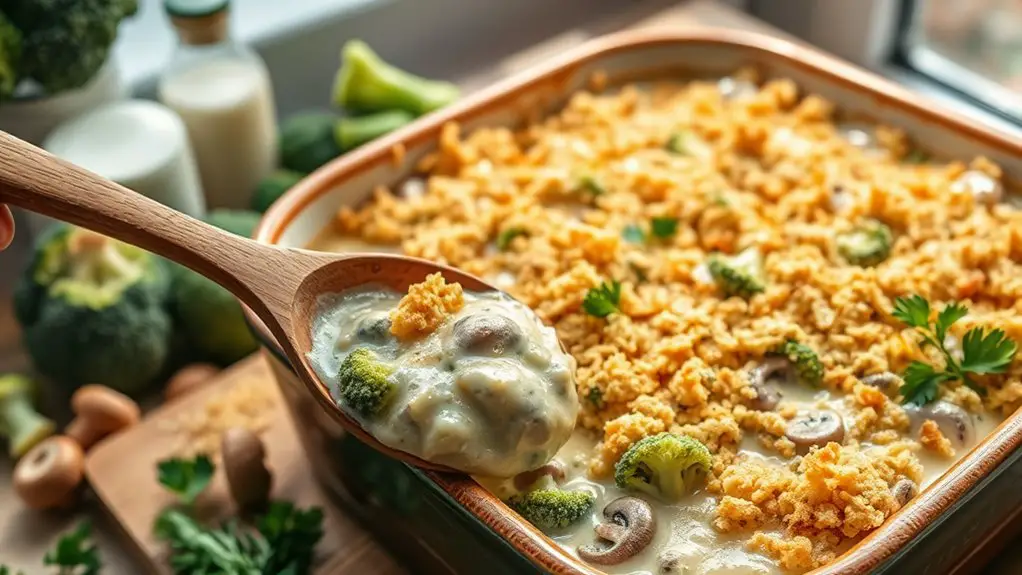 creamy mushroom broccoli casserole