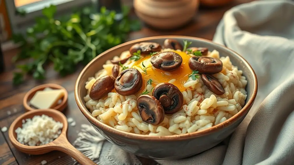 creamy mushroom rice dish