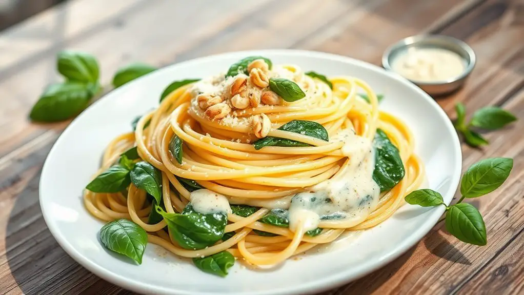 creamy spinach spaghetti delight