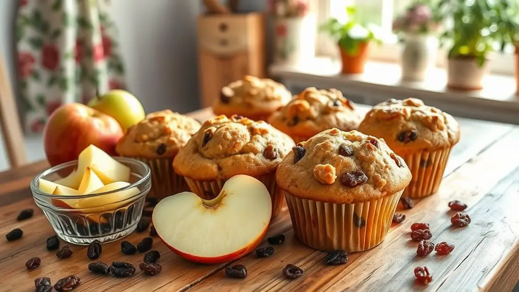 delicious apple raisin muffins