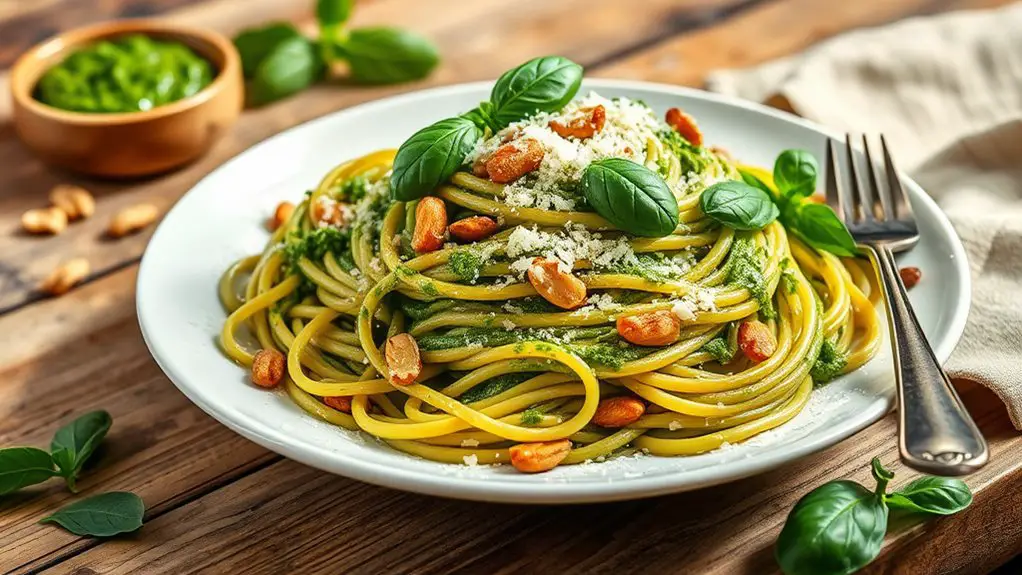 delicious basil infused noodles