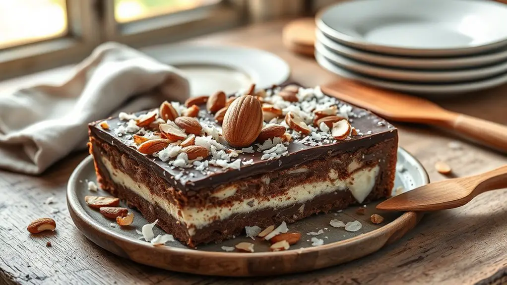 delicious chocolate almond dessert