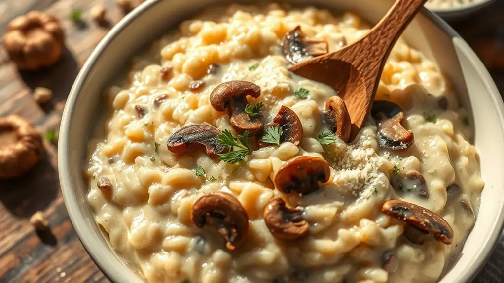 delicious creamy mushroom risotto