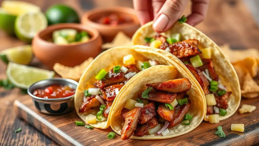 delicious marinated pork tacos