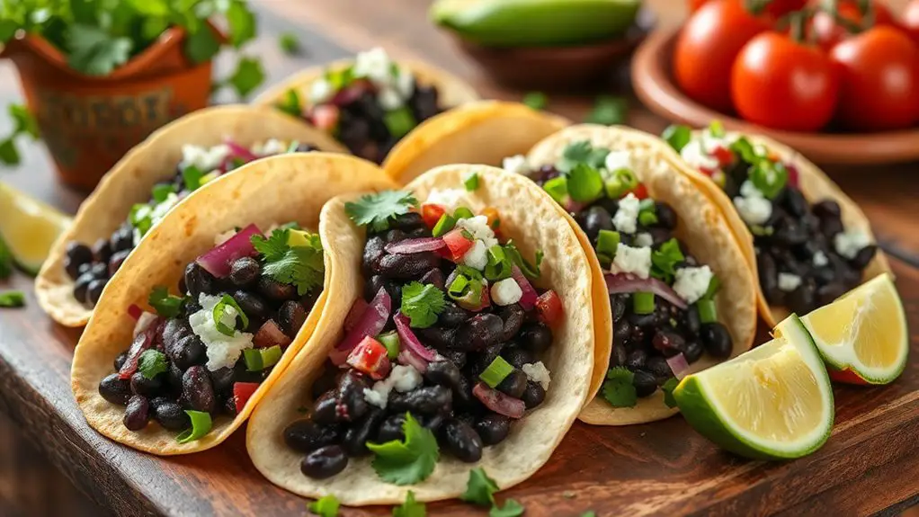 delicious mexican bean tacos