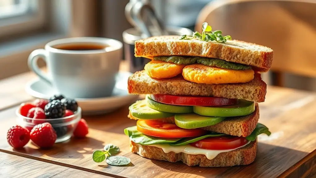 delicious plant based morning sandwiches