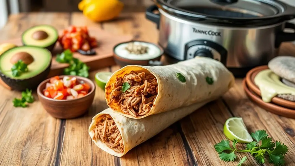 delicious slow cooker burritos