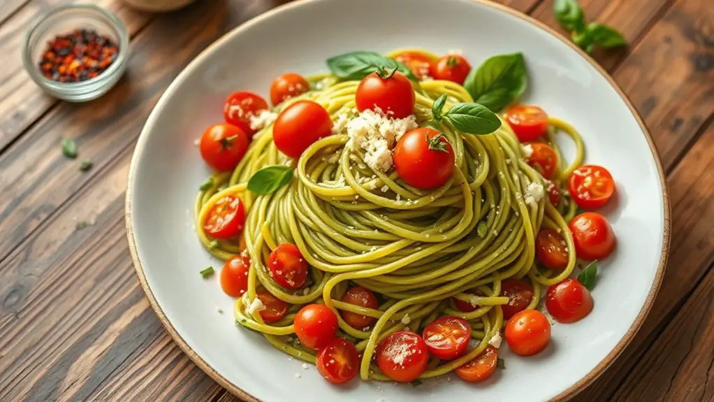 delicious spinach pasta dish