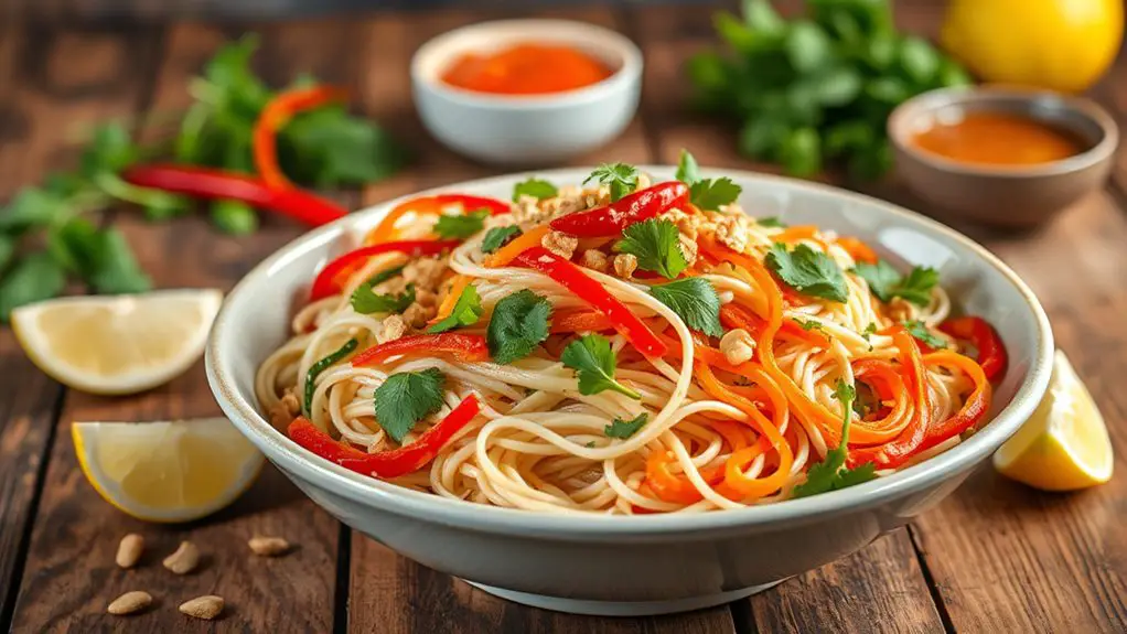 delicious thai noodle dish