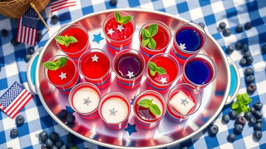 festive colorful dessert shots