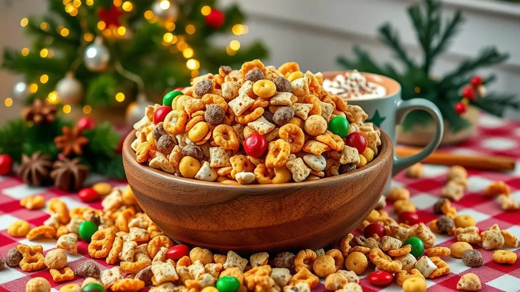 festive crunchy snack mix