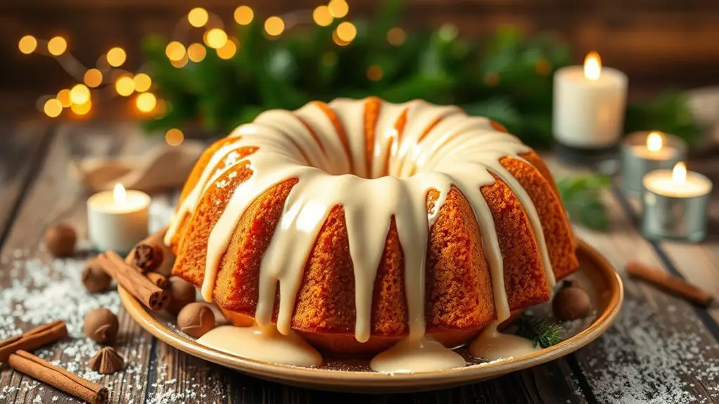 festive spiked eggnog cake