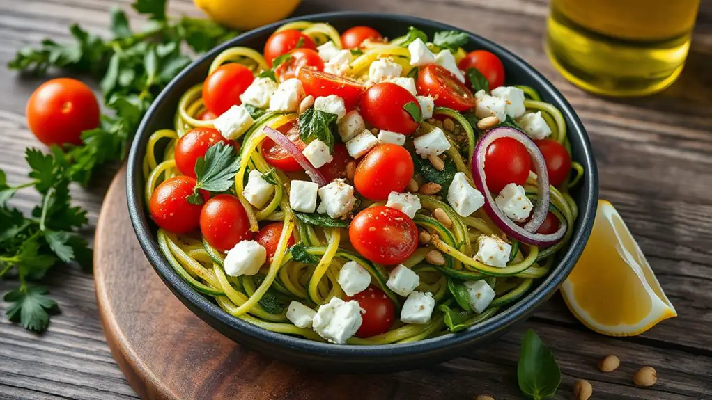 fresh mediterranean zucchini salad