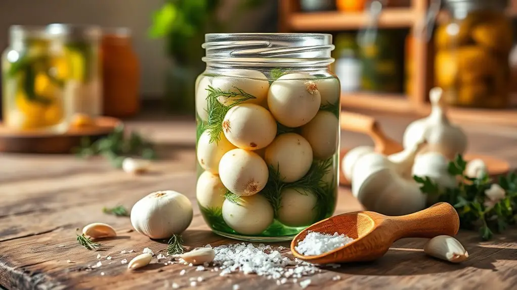 garlic infused herb pickled eggs