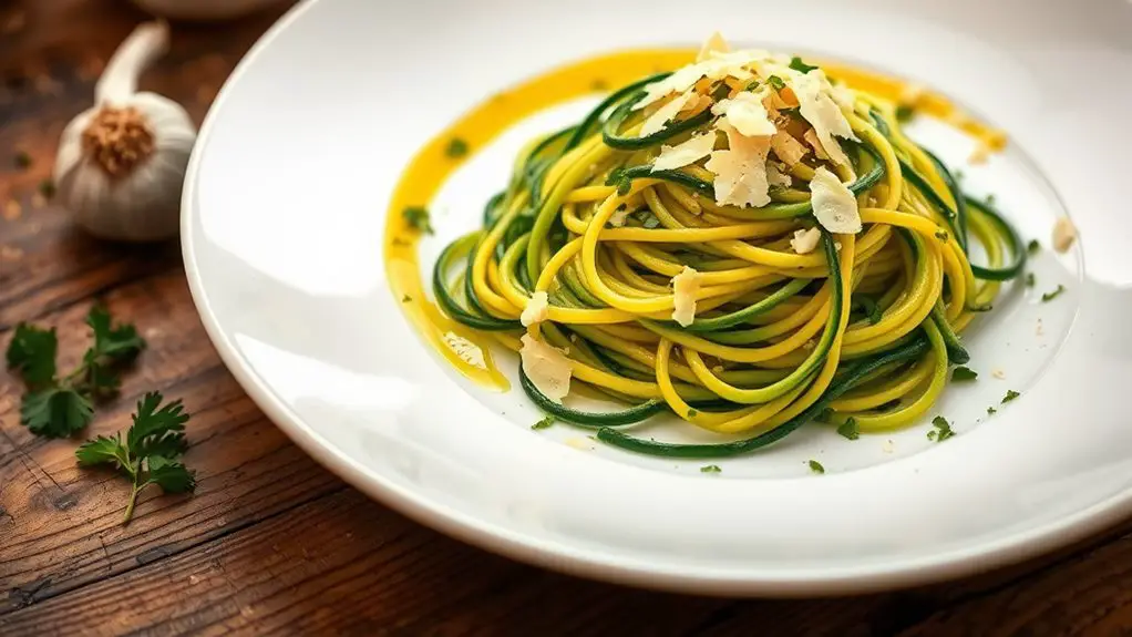 garlic parmesan zucchini noodles