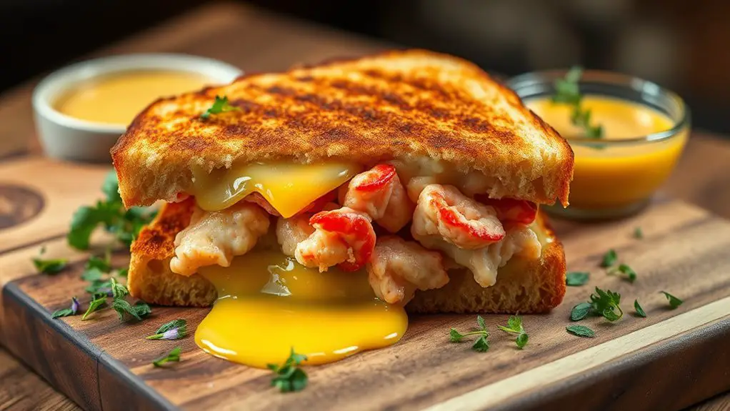 gourmet lobster cheese sandwich