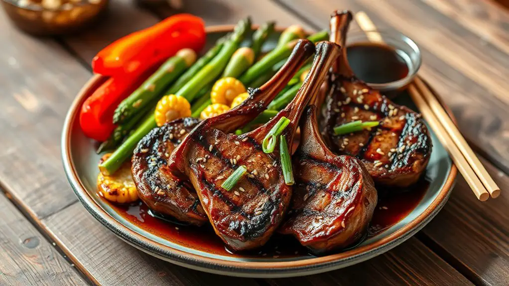 grilled teriyaki lamb chops