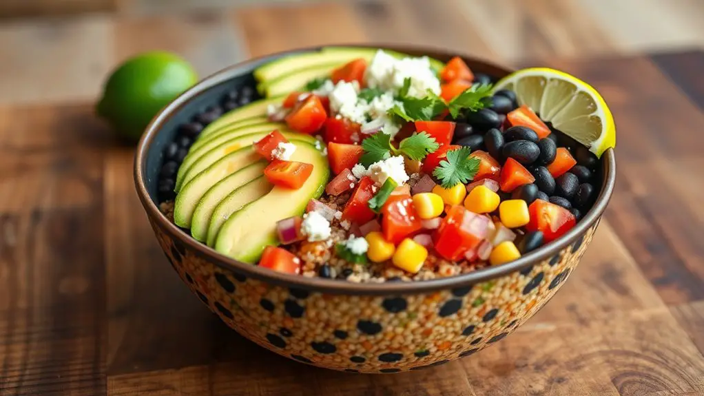 healthy quinoa bean bowls