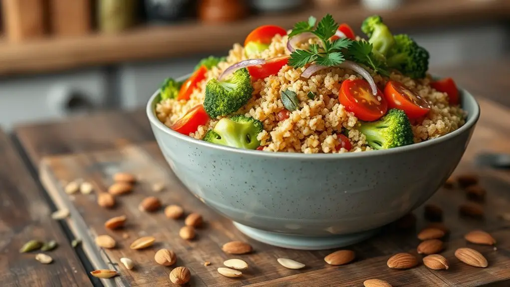 healthy quinoa broccoli salad