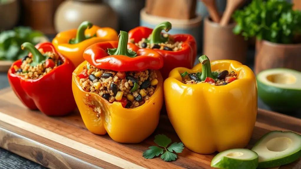 healthy veggie filled peppers