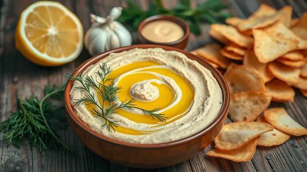 herb enhanced chickpea dip