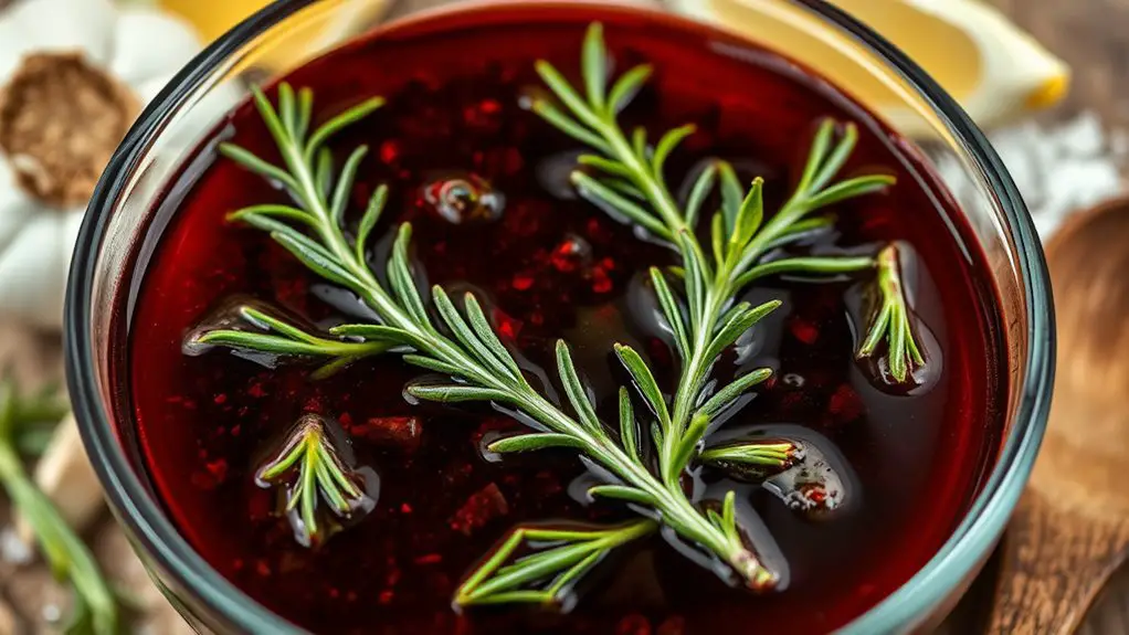 herb infused red wine marinade