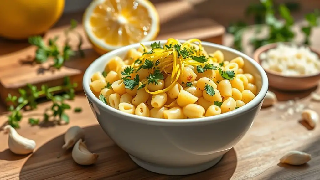 lemon infused garlic pasta