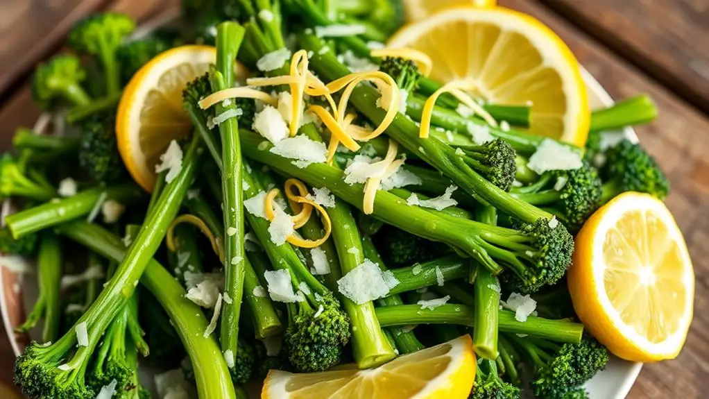 lemon parmesan broccolini dish