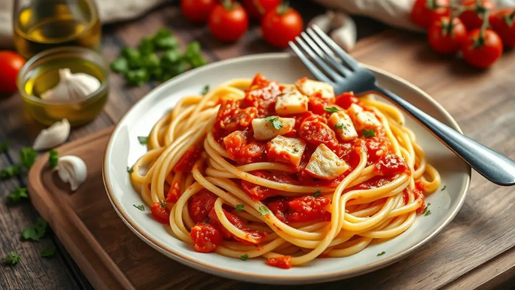 linguine with baccal sauce