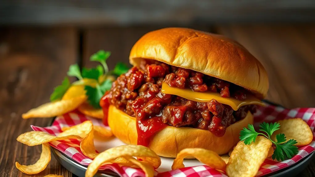 messy ground beef sandwich