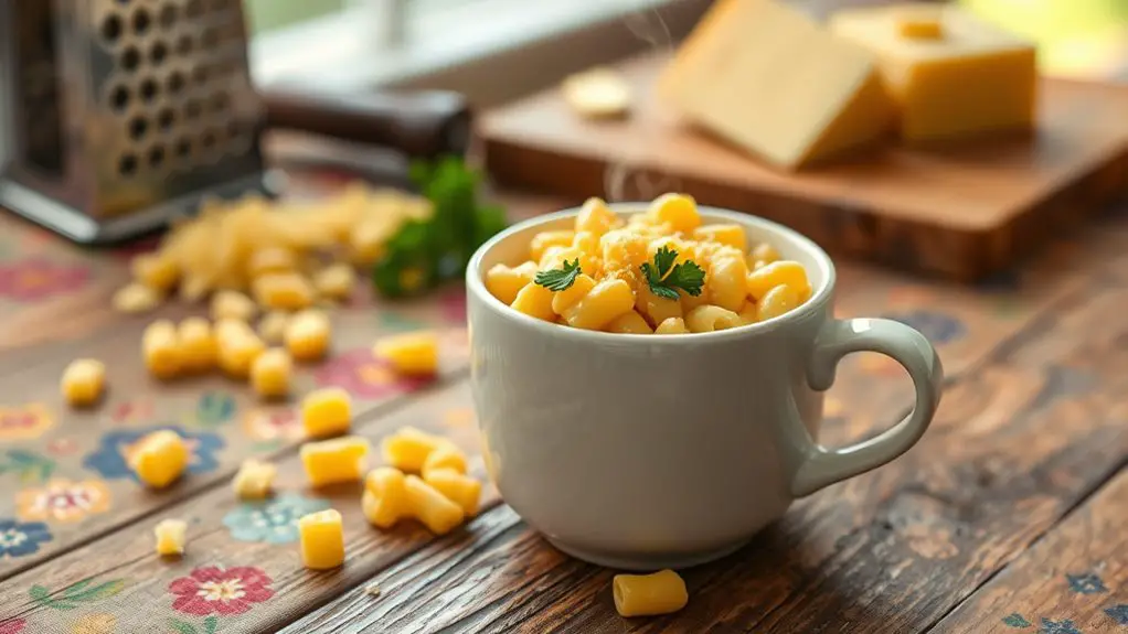 mugged macaroni and cheese