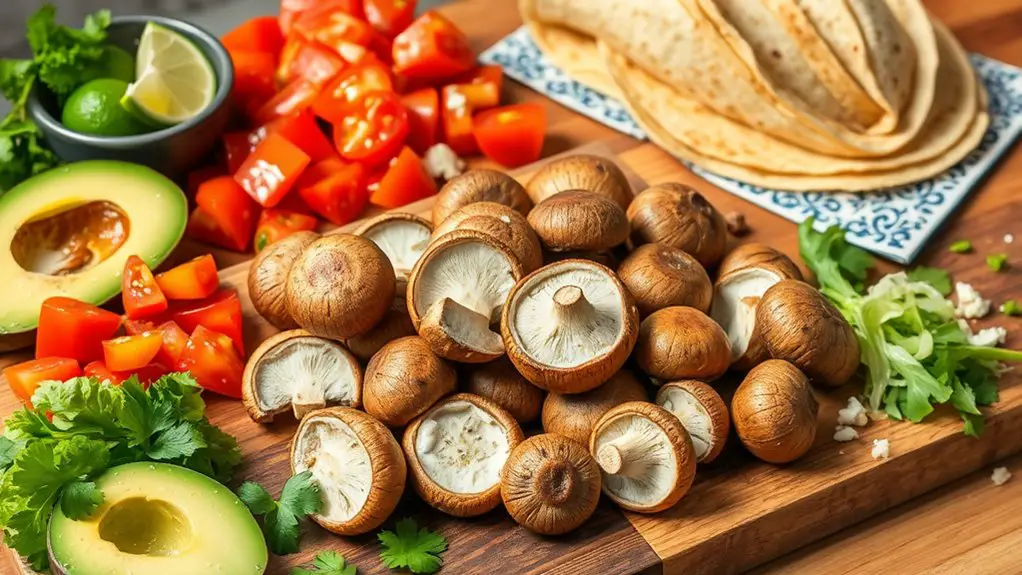 mushroom tacos with boston flair