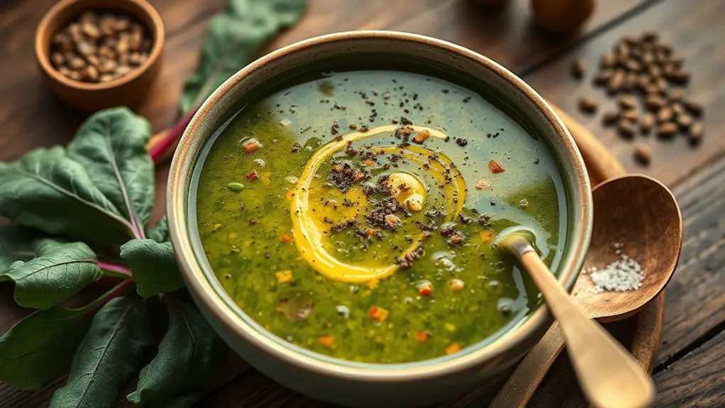 nutritious lentil chard soup