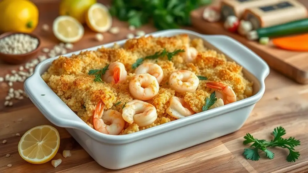 nutritious quinoa seafood bake