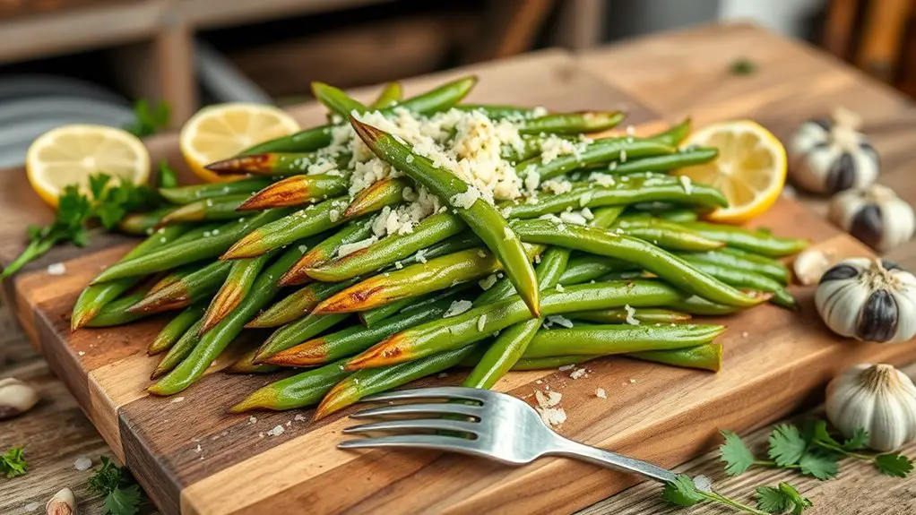 parmesan roasted pole beans