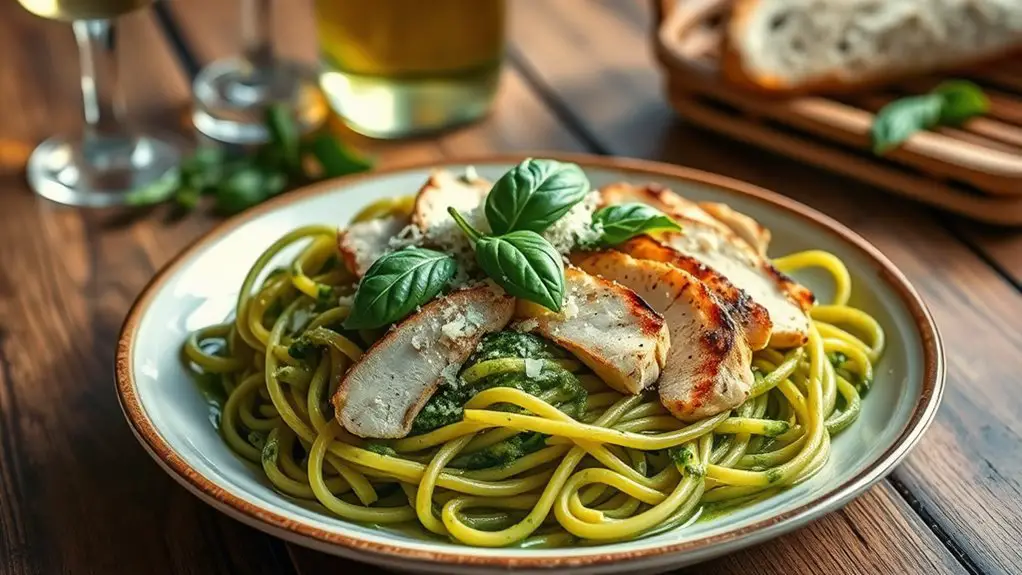 pasta with chicken pesto