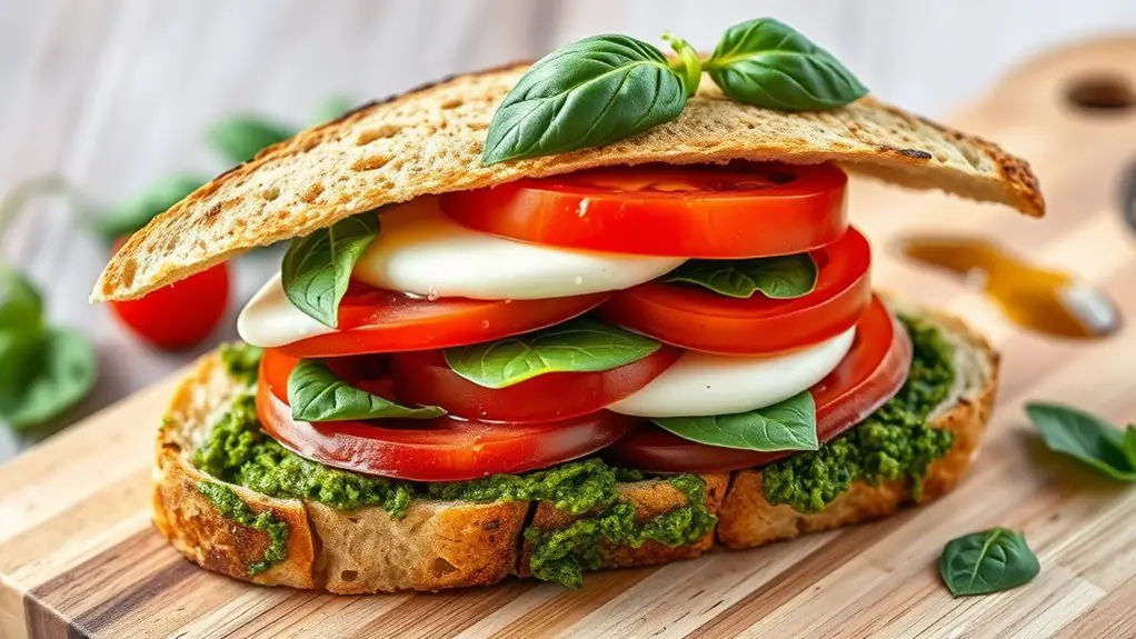 pesto caprese sandwich delight